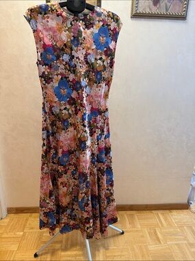 Ted Baker London Floral Maxi Dress in Blue, Pink & Cream